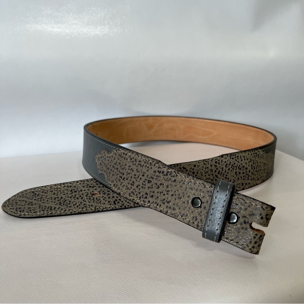 Vintage Riata Western Gray Leather Belt